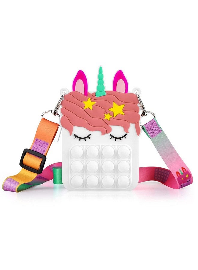 FunBlast FunBlast Combo Of Fidget Popit Pouch & Sling Bag For Kids Pop It Stationary Kit-Coin Pouch, Birthday Return Gifts For Girls, Kids & Children (Pack Of 2; Random Color, Silicone, Multicolor) - Image 5