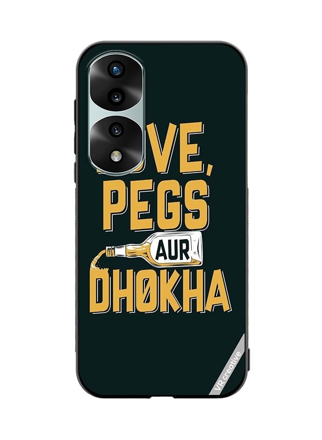 VR CREATIVE Protective Case Cover For Honor 70 Pro plus Love Pegs Aur Dhoka Design Multicolour - Image 1