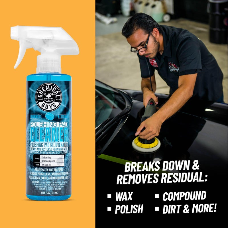 Chemical Guys BUF_333_16 Foam and Wool Polishing Pad Cleaner, Citrus-Based, 16 fl oz - Image 4
