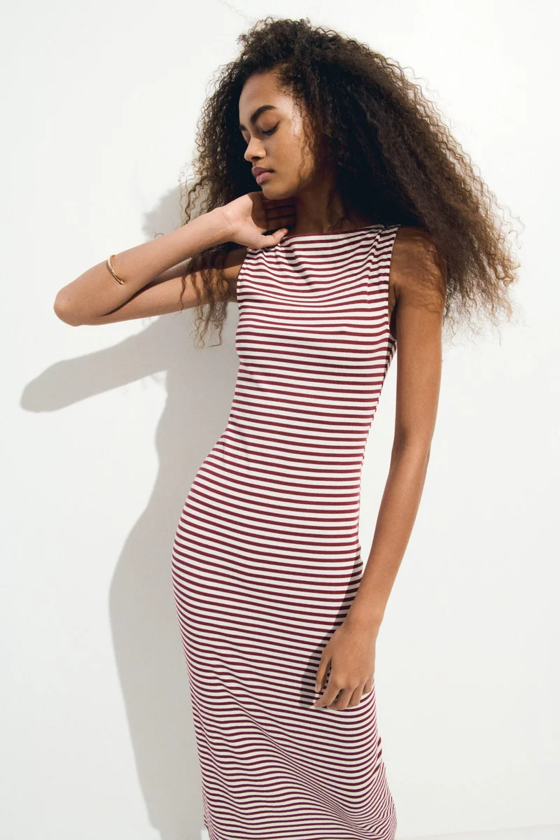 H&M Ribbed jersey midi dress