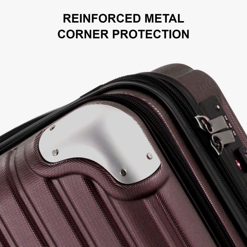 LEVEL8 Grace Large Carry on Luggage, 20 Inch Expandable Hardside Suitcases with wheels, Abs+Pc Harshell Spinner Luggages with Tsa Lock, Red - Image 4