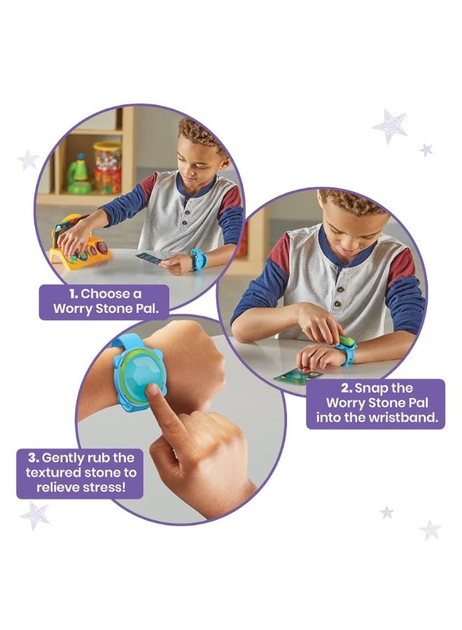 hand2mind hand2mind Worry Stone Pals, Worry Stones for Anxiety, Fidget Bracelet for Kids, Kids Anxiety Relief, Toddler Sensory Toys, Calming Toys, Calm Down Corner Supplies, Social Emotional Learning Activities - Image 1