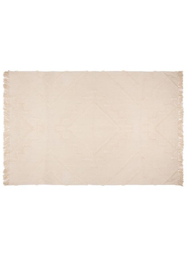 Inca Tufted Pattern Fringe Detail Decorative Cotton Rug Ivory 120 x 170cm 172464A - pzsku/Z334184A3DC981438C615Z/45/_/1735651766/b8965944-bb9f-4a39-8883-9d3c7ec4027a