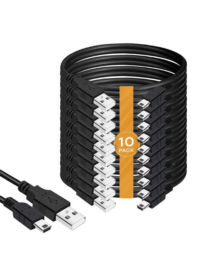 BRENDAZ 10-Pack- Mini Usb Cable 1Ft Usb Type A Male To Mini B Usb Charging Cord & Data Transfer Compatible With Gopro Hero4 Hero3, Dslr Eos, Powershot Camera, Usb Mic, Garmin Gps, Mp3, Ps3 Controller (1-Feet)  - Image 1