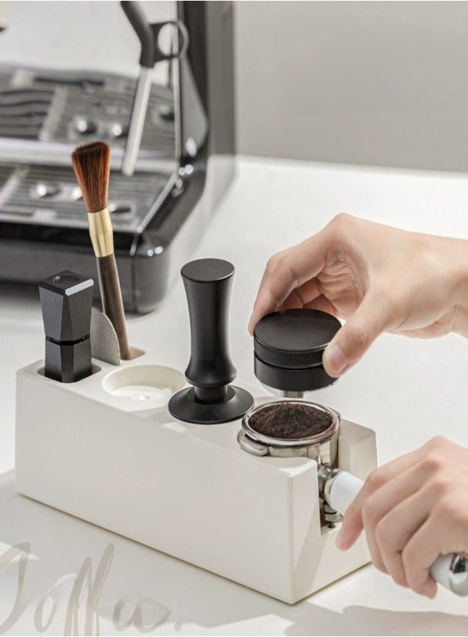 Coffee Filter Tamper Holder Espresso Tamper Mat Stand Tamper Station Base Non Slip for Cafe Coffee Espresso Machine Accessories- 6 Holes - Image 1