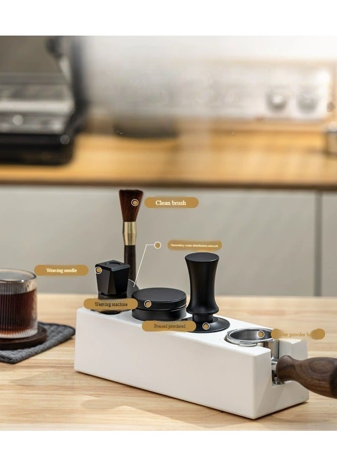 Coffee Filter Tamper Holder Espresso Tamper Mat Stand Tamper Station Base Non Slip for Cafe Coffee Espresso Machine Accessories- 6 Holes - Image 3