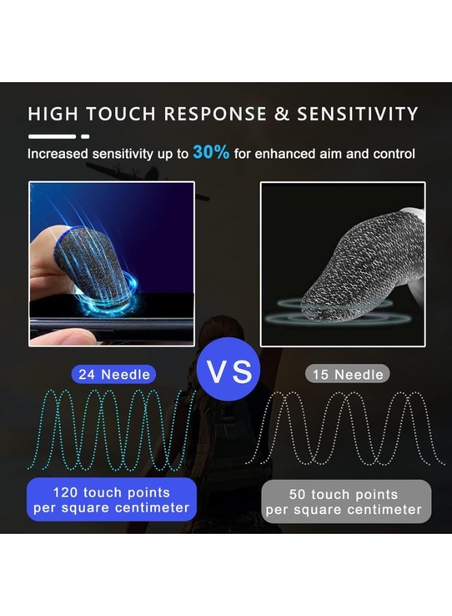 Anti Sweat Gaming Finger Sleeves, Premium Super-thin Breathable Silver Fiber Thumb Finger Gloves, High Touch Sensitivity（12 Pcs） - Image 2
