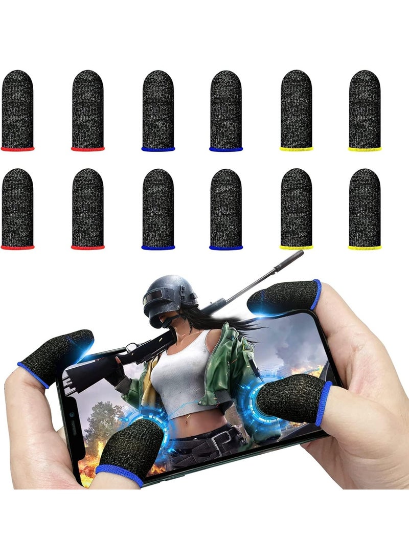 Anti Sweat Gaming Finger Sleeves, Premium Super-thin Breathable Silver Fiber Thumb Finger Gloves, High Touch Sensitivity（12 Pcs） - Image 1