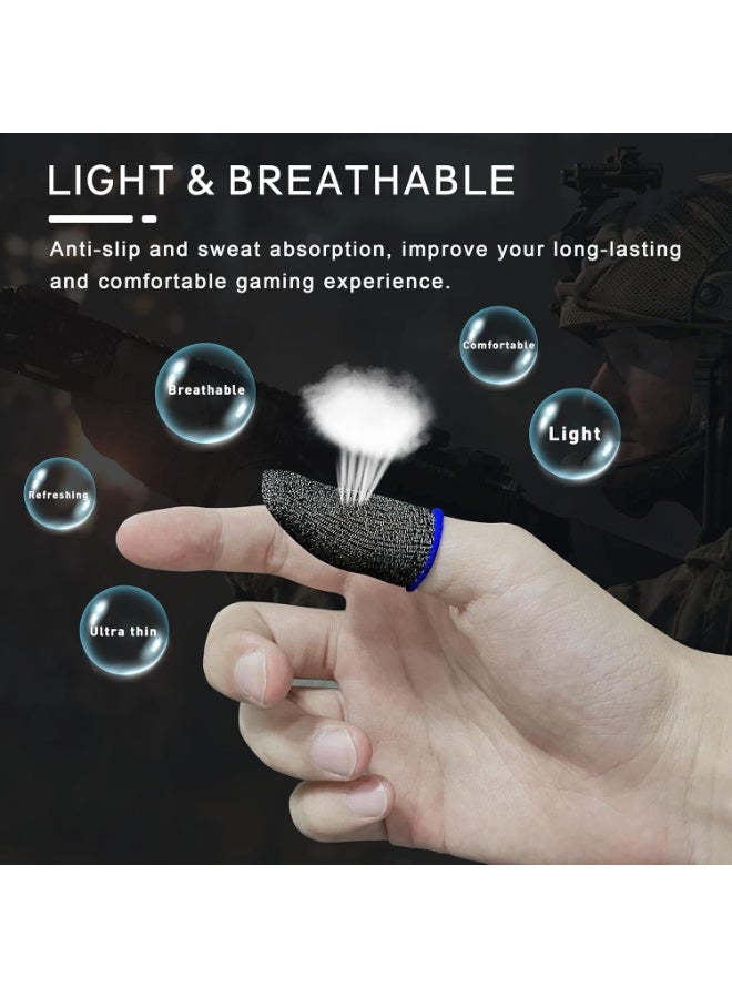 Anti Sweat Gaming Finger Sleeves, Premium Super-thin Breathable Silver Fiber Thumb Finger Gloves, High Touch Sensitivity（12 Pcs） - Image 4