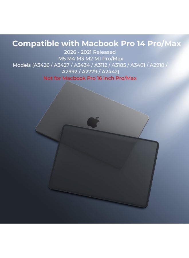 KISSUN Case compatible for 2025 2021-2024 MacBook Pro 14 inch M5 A3434 A3426 A3427 M4 A3112 A3185 A3401 M3 A2918 A2992 M2 A2779 M1 A2442 Pro/Max, TPU+ Matte Protective Cover, Frosted Black - Image 3