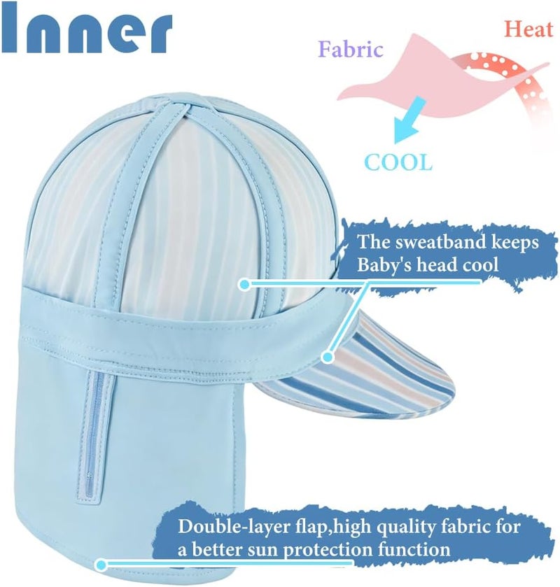 Gifts Treat Kids Legionnaires Hat, UPF 50+ Sun Protection Swim Cap Flap Hat for Kids, Quick Drying Boys Sun Hat with Neck Protection for Beach Seaside Pool… - Image 5