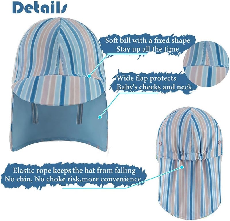 Gifts Treat Kids Legionnaires Hat, UPF 50+ Sun Protection Swim Cap Flap Hat for Kids, Quick Drying Boys Sun Hat with Neck Protection for Beach Seaside Pool… - Image 4