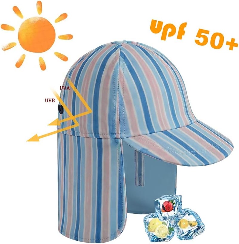 Gifts Treat Kids Legionnaires Hat, UPF 50+ Sun Protection Swim Cap Flap Hat for Kids, Quick Drying Boys Sun Hat with Neck Protection for Beach Seaside Pool… - Image 3