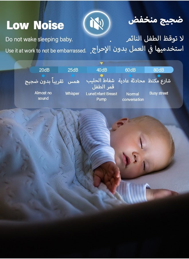 2 قطع مضخة ثدي كهربائية محمولة قابلة للارتداء بتصميم مضاد للارتجاع، سعة بطارية كبيرة، 3 أوضاع و 9 سرعات، 20 كيس تخزين حليب - Image 5