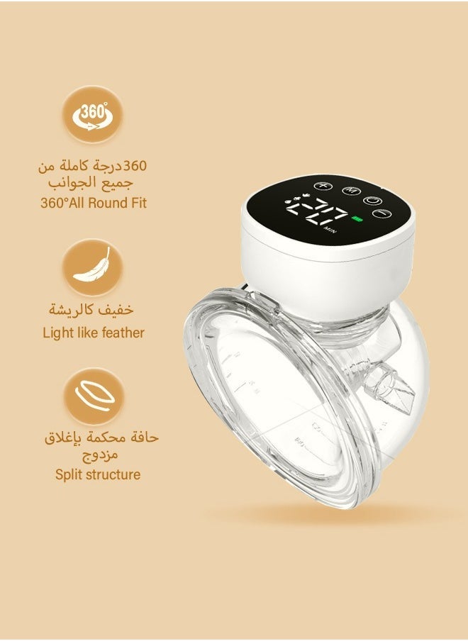 2 قطع مضخة ثدي كهربائية محمولة قابلة للارتداء بتصميم مضاد للارتجاع، سعة بطارية كبيرة، 3 أوضاع و 9 سرعات، 20 كيس تخزين حليب - Image 3