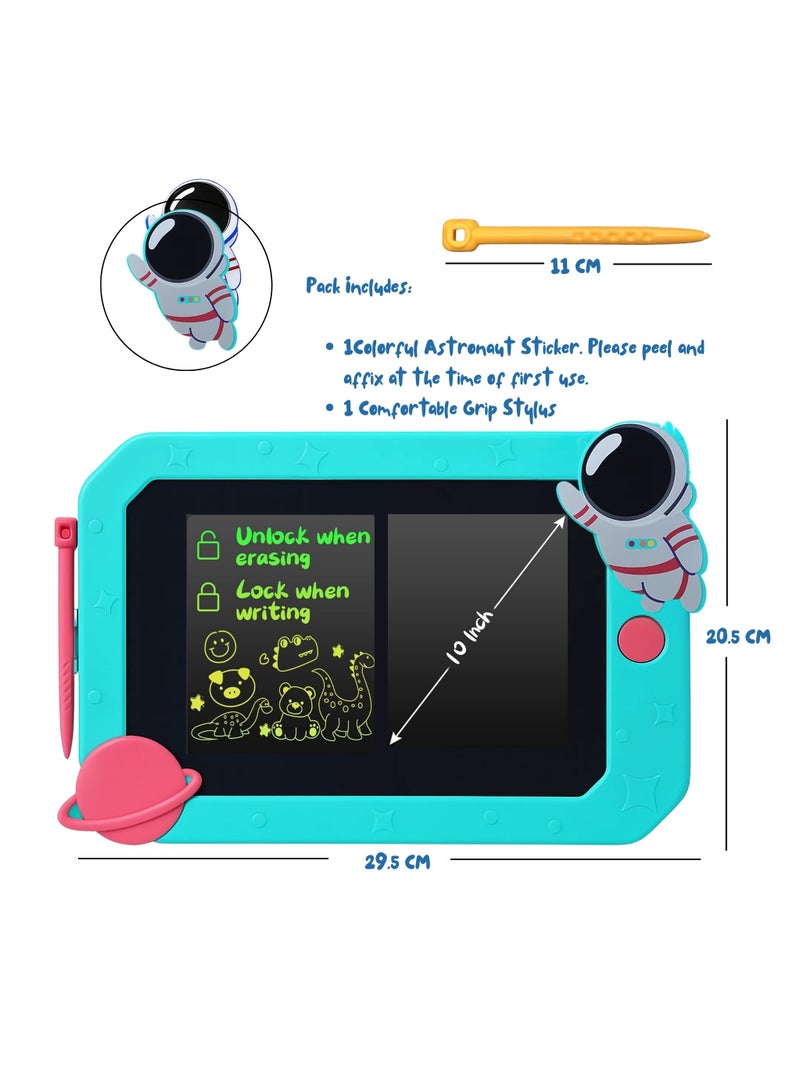 VIO 10 Inch LCD Writing Tablet Kids Doodle Pad Educational Writing Tablet 10 Inch Colorful Doodle Board Drawing Tablet Erasable Reusable Electronic Drawing Pad Drawing Board Early Learning Toys for Boys Girls Toddlers Kids Educational Toys Creative Drawing Pad with Vibrant Eye Safe LCD Colorful Screen with Stylus Lock Erase Button for Home School Preschool Birthday Gifts Party Favors Goody Bag Stuffers Classroom Rewards - Image 3