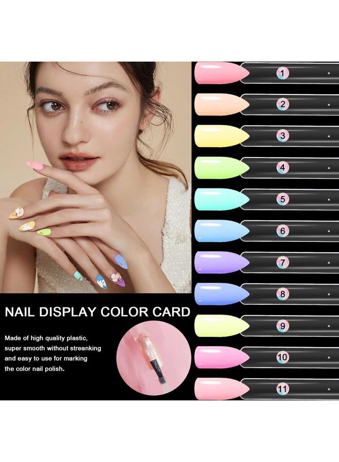 Allstarry Pack of 200 Clear Nail Swatch Sticks with Ring and Numbered Tip Flat Head Shaped Nail Art Polish Display Tips, False Nail Sample Sticks, Sacks of Transparent Nail Practice Tips for Manicure - Image 3
