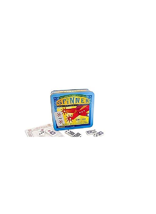 Puremco - Spinner: The Game Of Wild Dominoes, Double 9 Set Plus 11 Wild Spinner Tiles Board Game, Tin Box Carrying Case - Image 1
