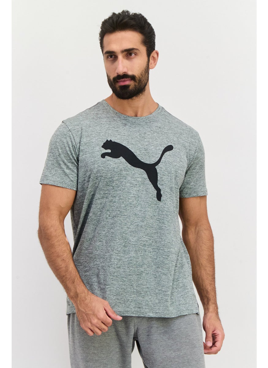 PUMA Men Sportswear Fit Short Sleeve Training T Shirt, Grey  - Image 1