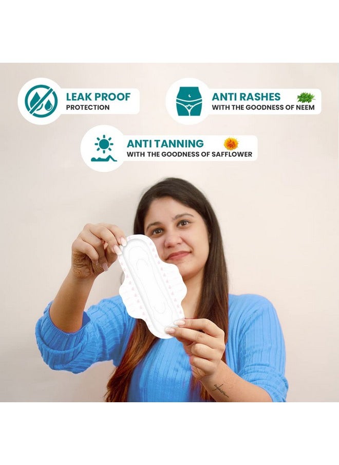 everteen Xl Dry Neem-Safflower Sanitary Pads For Women - 60 Pads, Rash Free, Anti Tan, Skin Friendly, Double Wing Shape, Advanced Leak Protection, X Large, 280Mm - 3 Packs (20 Pads Each, 280Mm)  - Image 2