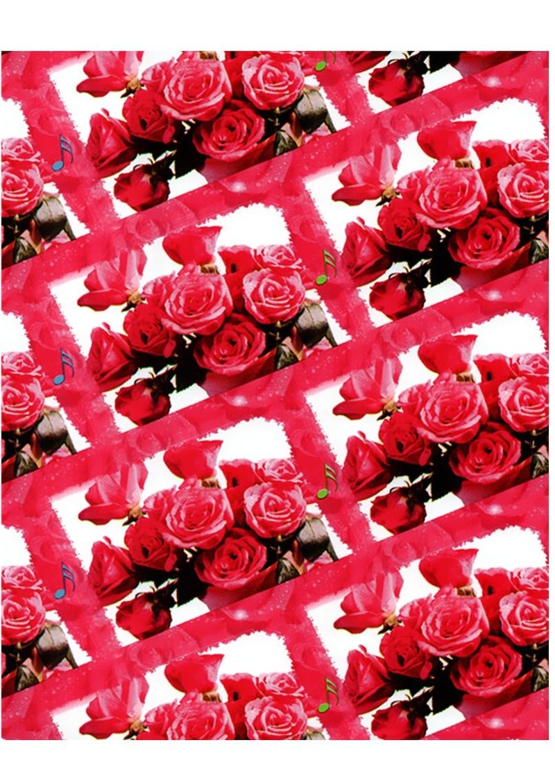 20 قطعة ورق تغليف معدني هولوجرافيكي بموضوع عيد الحب 50x70 سم باللون الوردي والأحمر والأخضر - Image 1