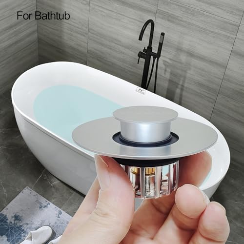 COAMANUG Bathtub Stopper | Shower Drain Hair Catcher, Pop-up Tub Stopper with Strainer | Pop-up Bathtub Drain Plug | Drai Protector for 1-1/2 to 1-3/4" Bath Drain Hole- Pearl Chrome - Image 2