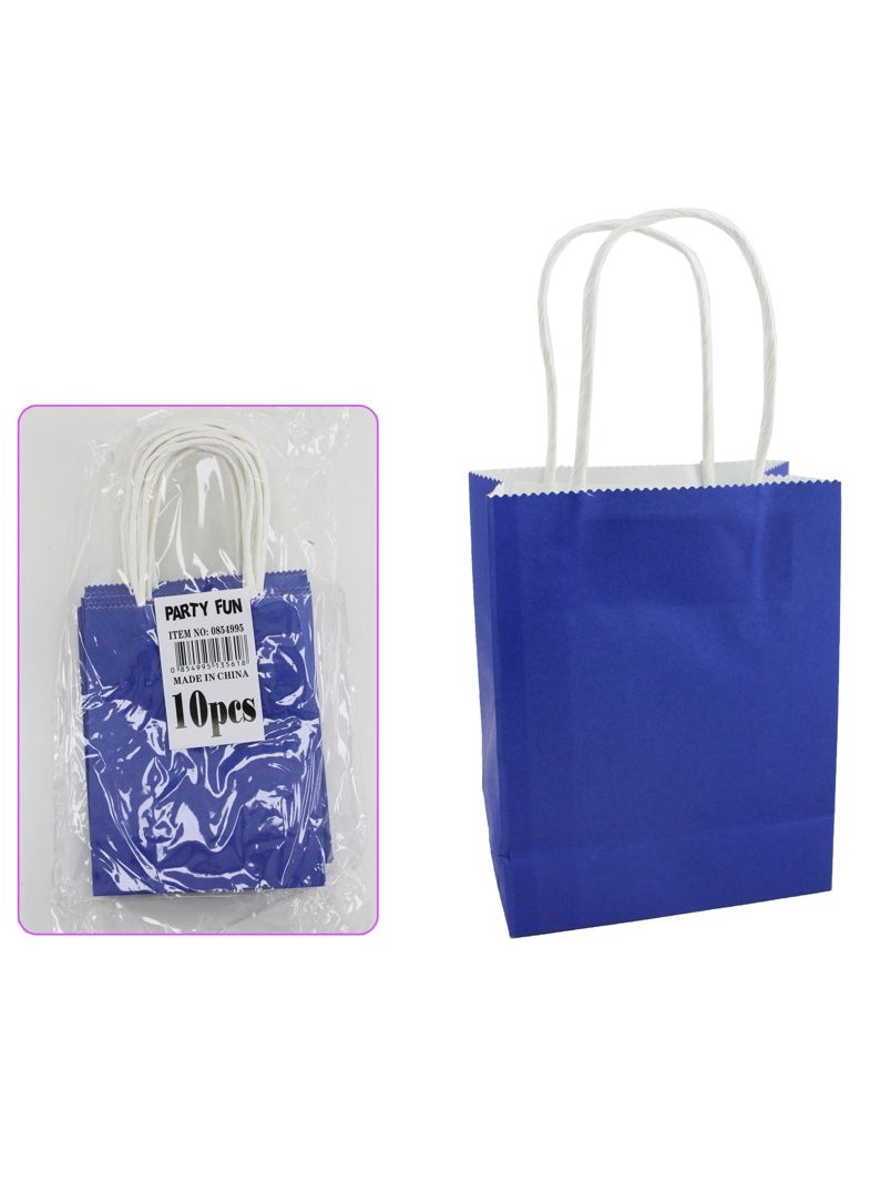 AL QADAH - Paper Gift Bag 10Pcs Pkt 12x6x15Cm Blue Color - Image 1