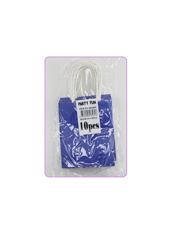 AL QADAH - Paper Gift Bag 10Pcs Pkt 12x6x15Cm Blue Color - Image 1