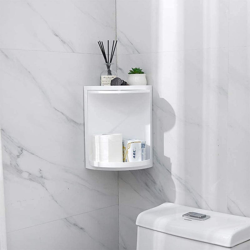 VBM Bathroom Corner Shelf 360 Degree Rotating Triangular Shelf Kitchen Toilet Corner Shelf Storage Rack Corner Cabinet with Door and Wall Shelf for Bathroom Living Room Kitchen - Image 1