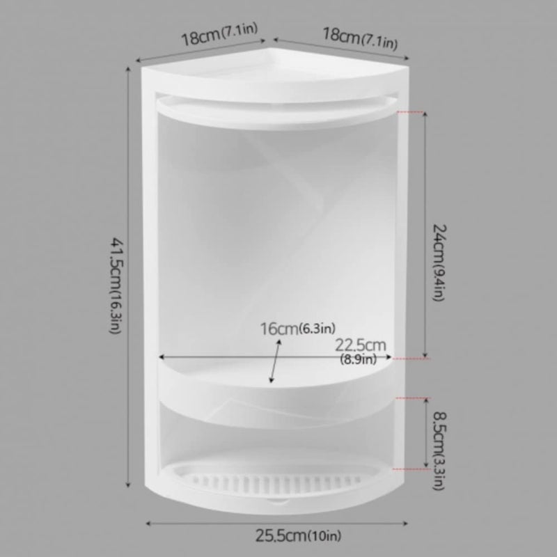 VBM Bathroom Corner Shelf 360 Degree Rotating Triangular Shelf Kitchen Toilet Corner Shelf Storage Rack Corner Cabinet with Door and Wall Shelf for Bathroom Living Room Kitchen - Image 2