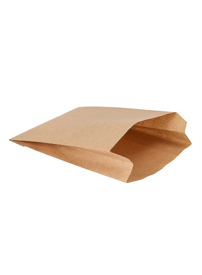 Restaurantware Bag Tek 4.9 x 3 x 8.7 Inch Paper Bags For Snacks, 100 Disposable French Fry Bags - Greaseproof, For Popcorn, Cookies, Fries, And More, Brown Kraft Snack Bags,  - Image 1