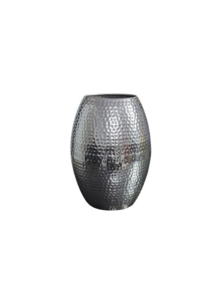 Zahrat Al Raiyan oval shaped indian metal planter in silver color 