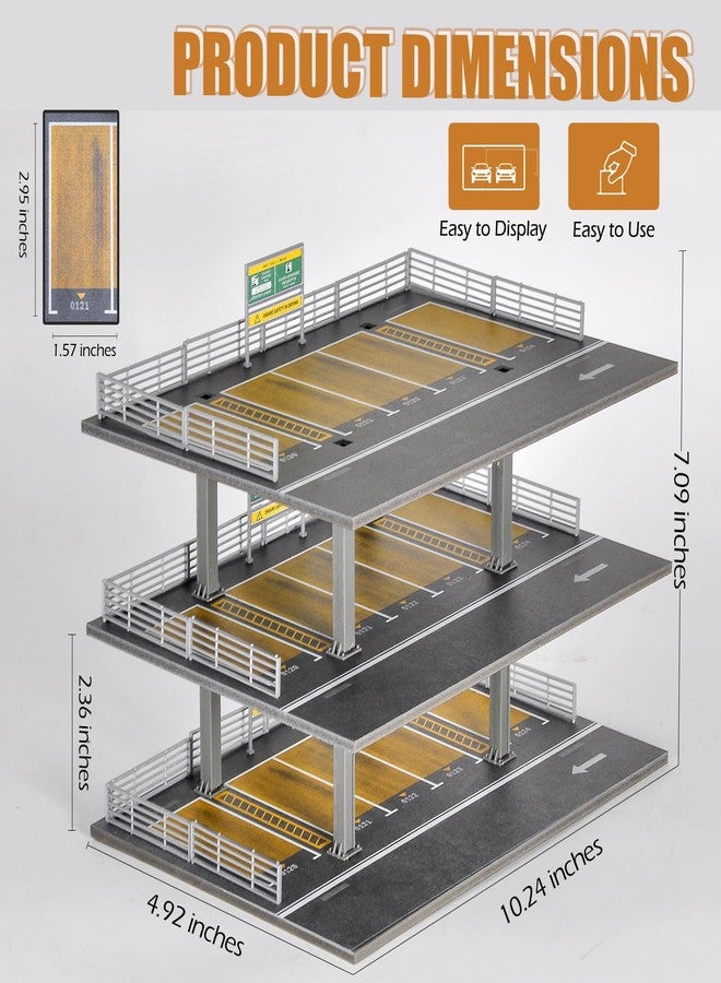 cxiiuui 1/64 Scale Display Case 3 Layers 15 Parking Spaces Parking Garage Model for Diecast Toy Car Display Case Collection Gift - Image 2