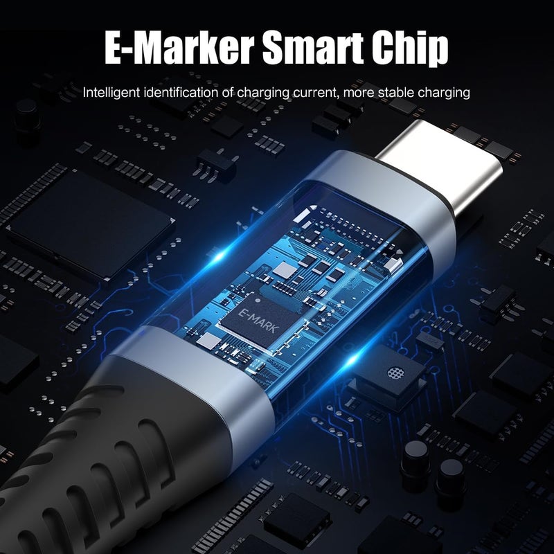 هاسذيب كابل USB-C، شحن سريع بقدرة 240 واط مع شاشة LED، نقل بيانات بسرعة 40 جيجابت في الثانية بدقة 8K@60Hz، متوافق مع iPhone 16/15 Pro/Air وMacBook وChromebook وSamsung S24 Ultra بطول 1 متر - Image 4