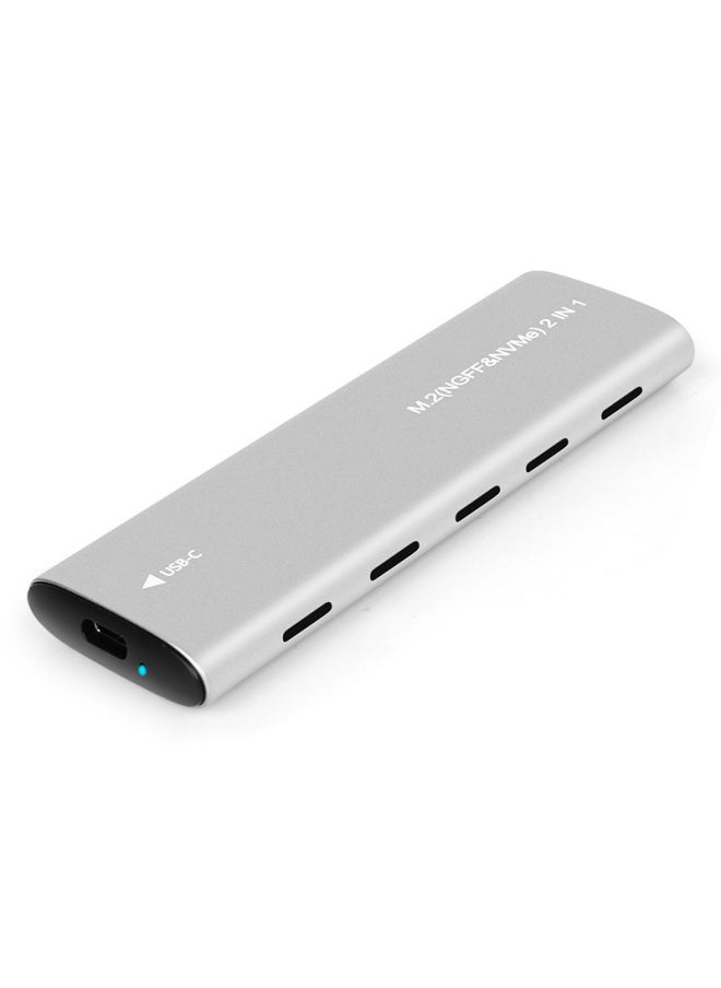 Generic Aluminum USB 3.1 M.2 Dual Protocol Hard Disk Box NVME & NGFF Dual Protocol 10Gbps Solid State Hard Disk Box-Color:NVME Single Protocol With A- C Single Line  - Image 5