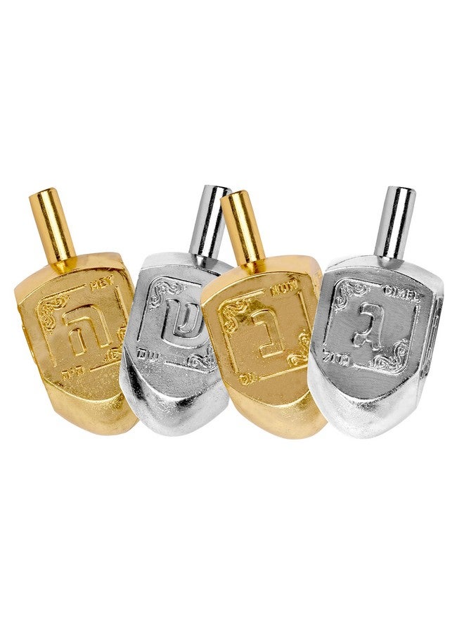 Izzy 'n' Dizzy Hanukkah Metallic Gold and Silver Dreidel (Pack of 10) - Medium - Image 4