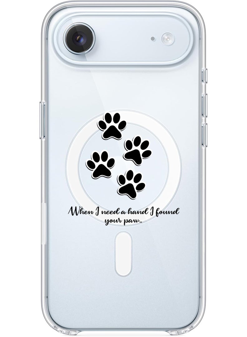 Theodor Magnetic Case for Apple iPhone 17 Air Compatible with MagSafe Wireless Charging, Shockproof Phone Bumper Cover - paw print - Image 1