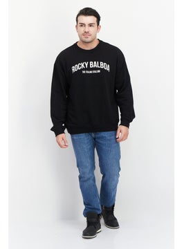 Rocky Men Crew Neck Long Sleeve Graphic Print Sweatshirt, Black  - Image 4