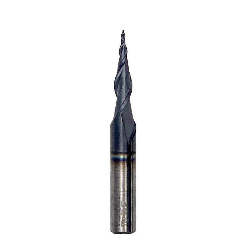foos - Tapered Angle Ball Tip Set - 1/4 Shank -Solid Carbide - TiAIN Coated Router Bits (6 Piece Set 2.0mm - .25mm) - Image 4
