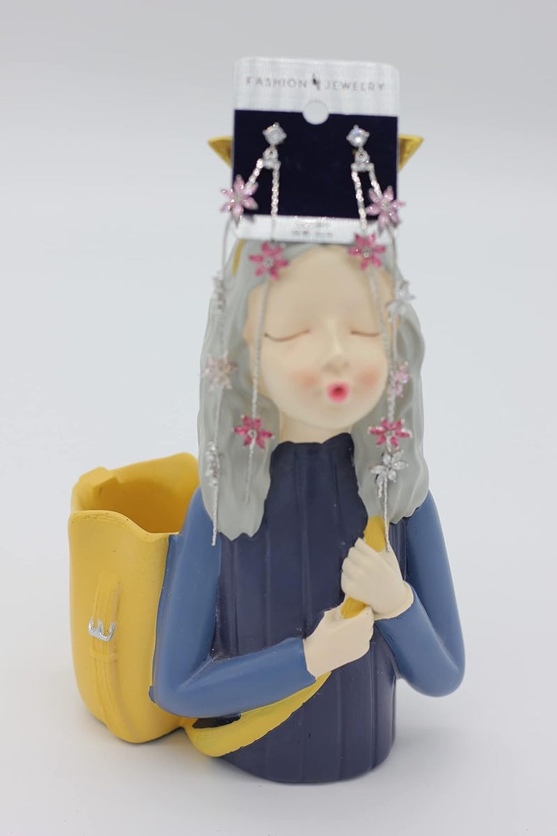 Excefore Flower Drop Earrings 925 Silver needle pin with AAA Grade Cubic Zirconia Droplet Dangle Earrings for Women Girls Elegant Long Threader Earrings - Image 4