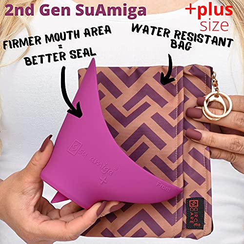CIRCE CARE 2nd Gen SuAmiga Collapsible Female Urination Device Upgraded (Firm Top for Better Seal); Large Women Pee Funnel with Waterproof Bag; Portable Female Urinal to Pee Standing Up (Plus size) - Image 2