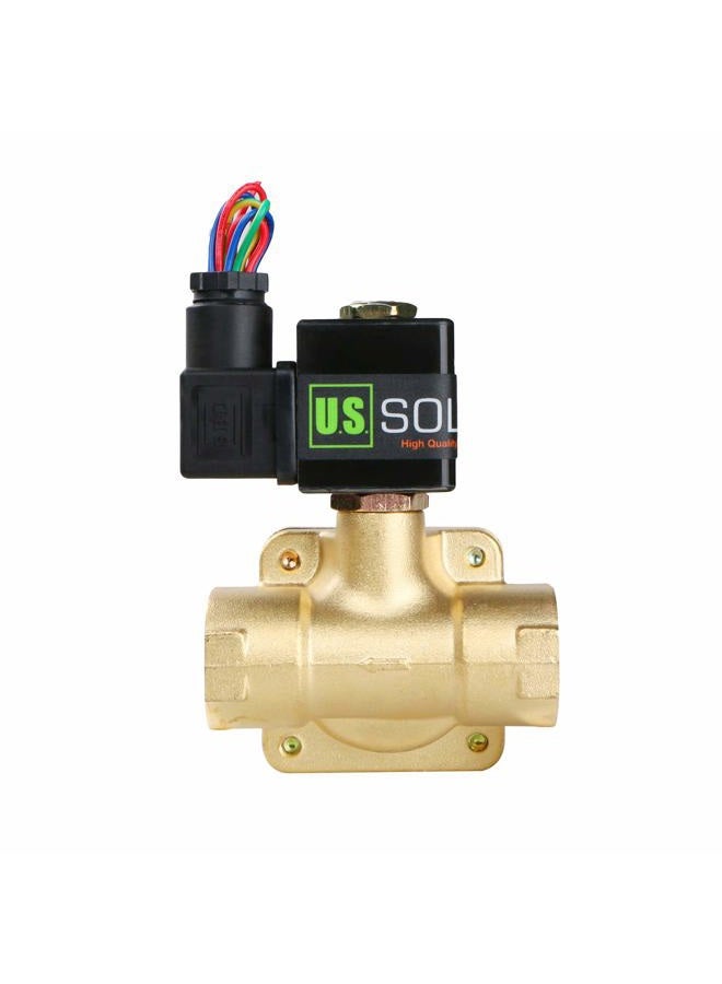 U.S. SOLID 3/4" Brass Electric Solenoid Valve 12V DC G Thread Normally Closed VITON, Pilot Type - Image 2