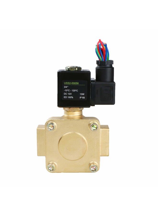 U.S. SOLID 3/4" Brass Electric Solenoid Valve 12V DC G Thread Normally Closed VITON, Pilot Type - Image 4