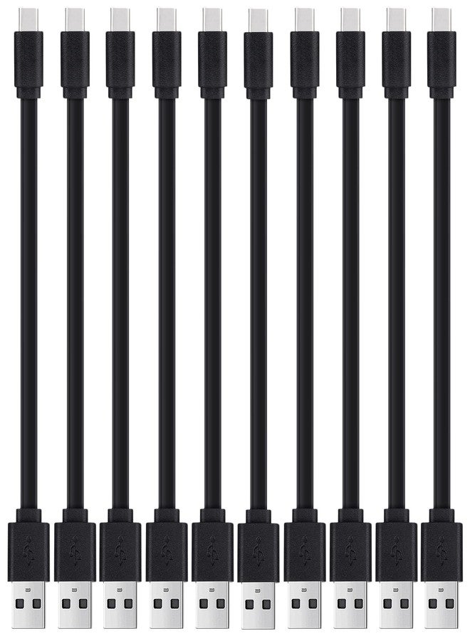 Smays 6" Flat USB-A to USB-C Cable - 10-Pack Fast-Charging and Data Sync - Image 1