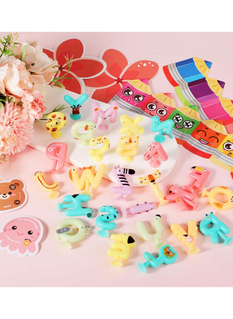 Excefore Suction Cup Letters Toys, Washable Alphabet Educational Toys Learning Spelling Games Educational Bath Toys Kids Interactive Toys Alphabet Learning Toys for Toddlers(Set of 26) - Image 3