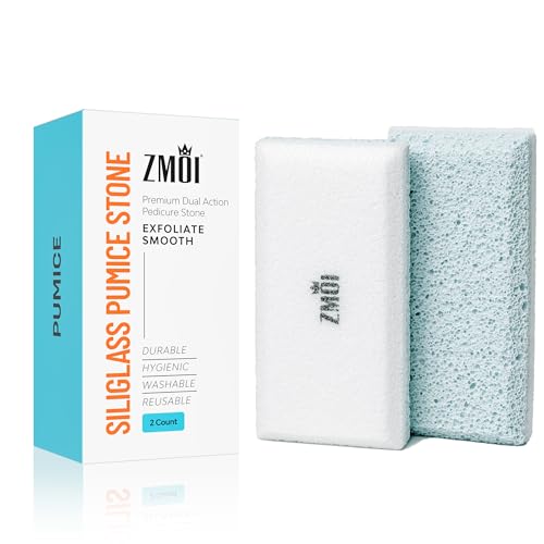ZMOI Glass Pumice Stone Callus Remover for Feet Elbows Hands and Knees Spain Made 2 in 1 Pedicure Exfoliator and Scrubber for Rough Hard Skin Teal Color - Image 1