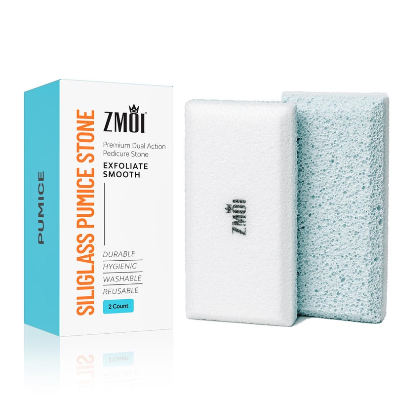 ZMOI Glass Pumice Stone Callus Remover for Feet Elbows Hands and Knees Spain Made 2 in 1 Pedicure Exfoliator and Scrubber for Rough Hard Skin Teal Color - Image 3