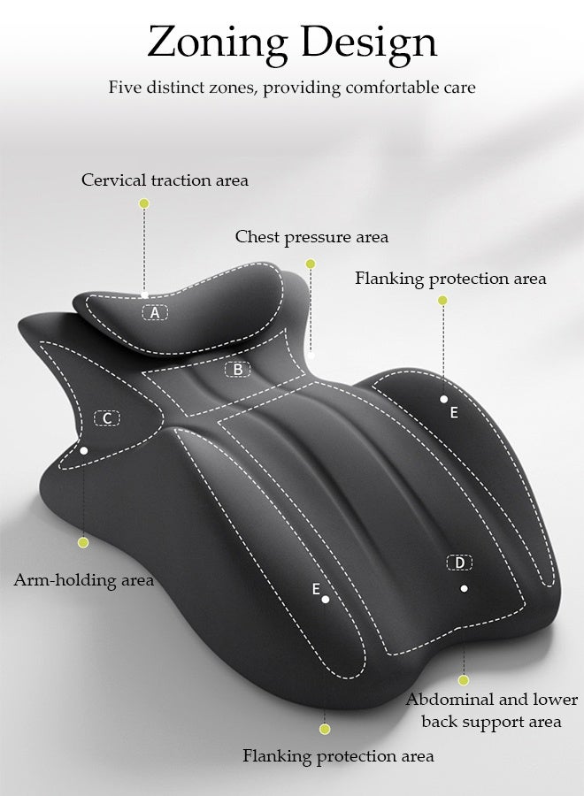 DUNISO Face Down Prone Pillow，Memory Foam Ergonomic Wedge Prone Pillow，Soft and Comfortable Memory Foam Bed Triangle Wedge Pillow with Small Support Pillow，Detachable and Washable，for Massage, Reading, Sleeping,Black - Image 2