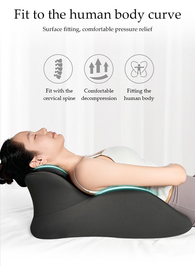 DUNISO Face Down Prone Pillow，Memory Foam Ergonomic Wedge Prone Pillow，Soft and Comfortable Memory Foam Bed Triangle Wedge Pillow with Small Support Pillow，Detachable and Washable，for Massage, Reading, Sleeping,Black - Image 4