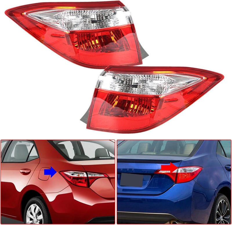 marddpair RH & LH Outer Tail Lights Replacement for 2014-2016 Toyota Corolla - Image 5